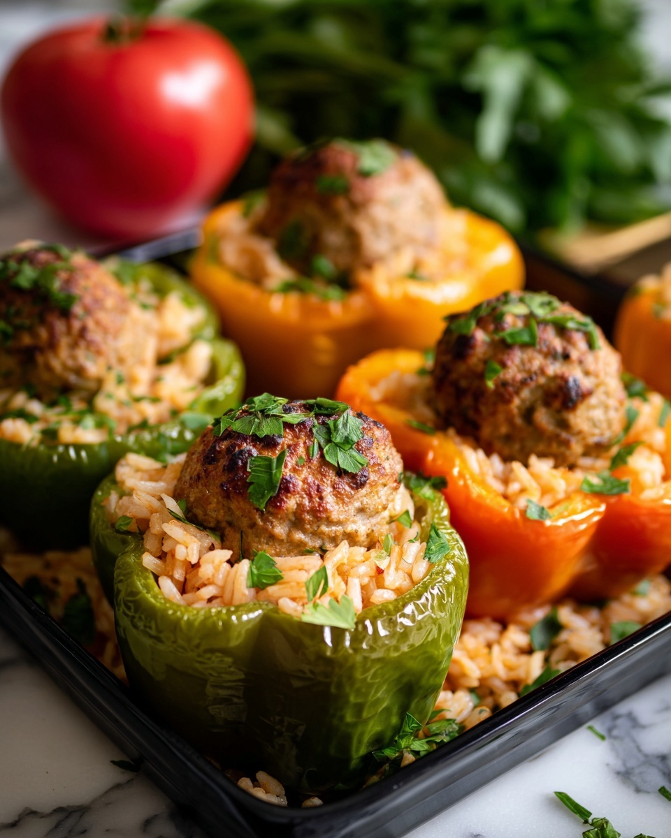Stuffed Bell Peppers with Rice and Kefta Recipe - Recipe Image