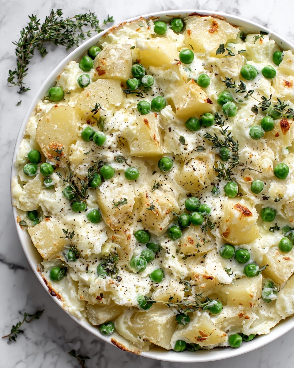 Creamed Potatoes and Peas Recipe - Recipe Image
