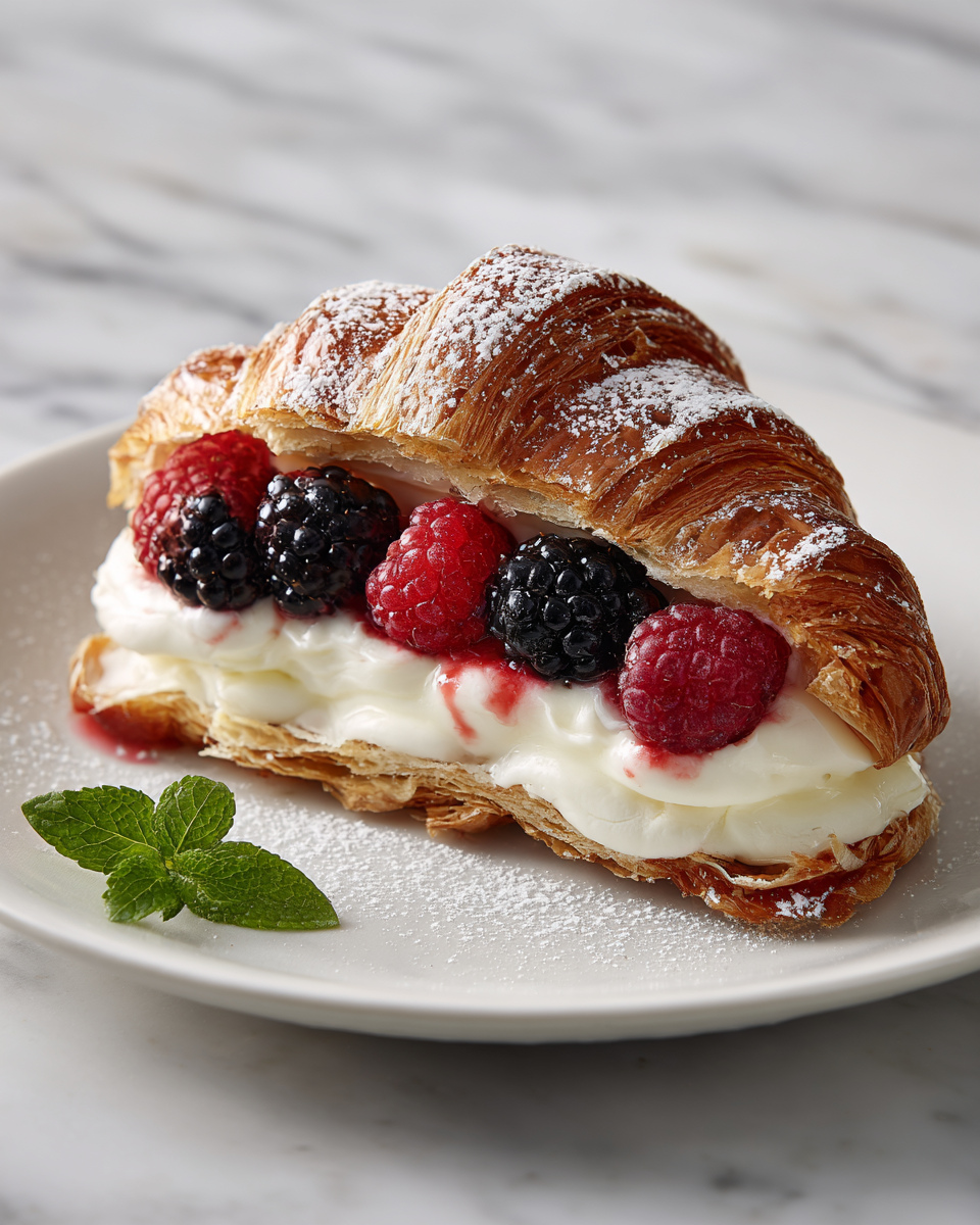 Berries and Cream Croissants Recipe - Recipe Image