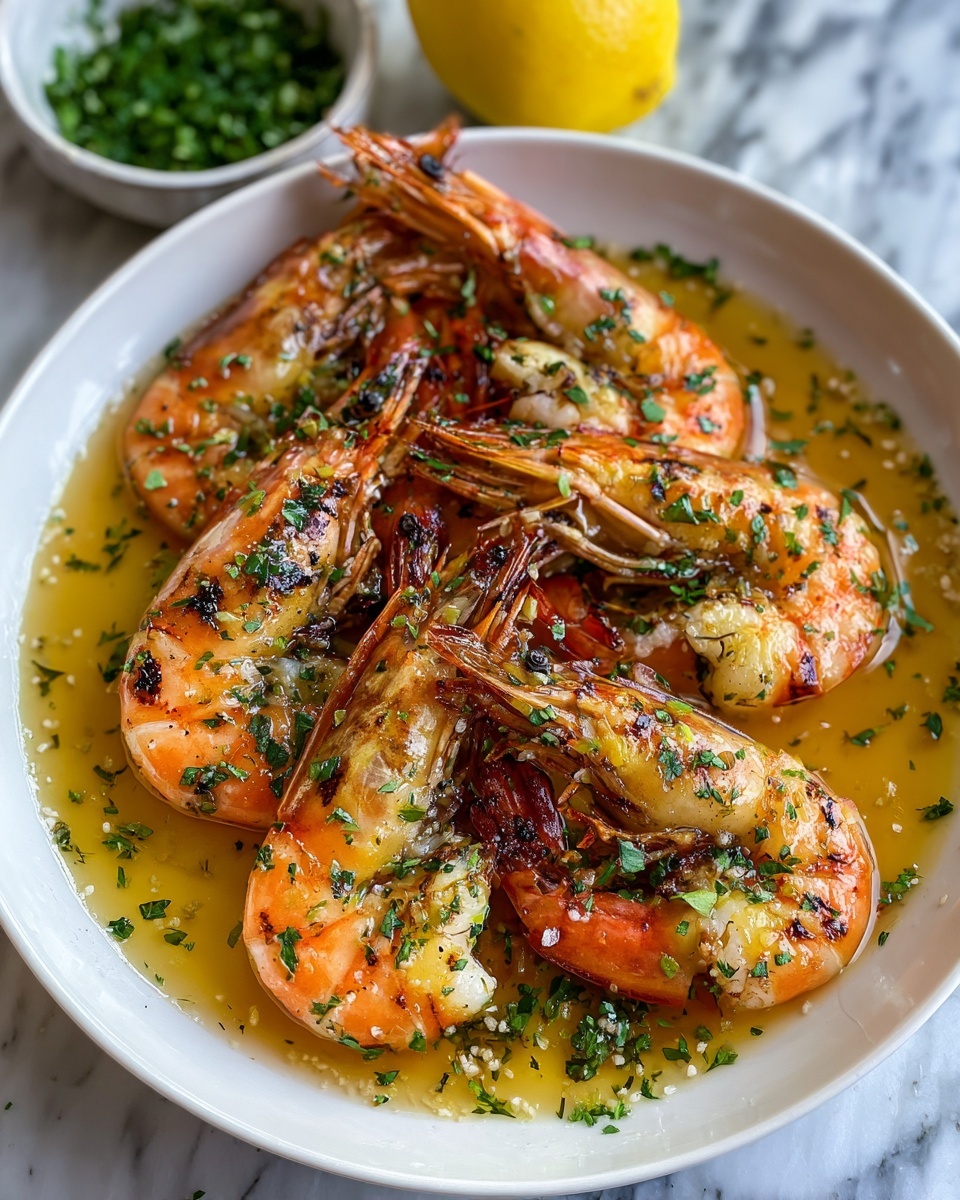 BBQ Grilled Prawns with Garlic and Lemon Recipe - Recipe Image