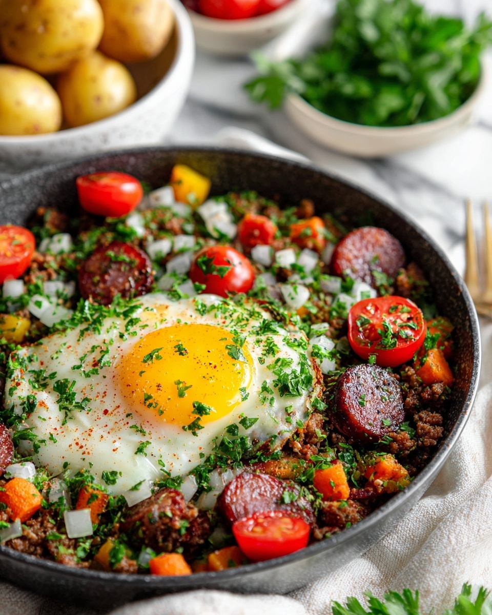 Roasted Potato & Sausage Hash with Spicy Tomato Butter Recipe - Recipe Image