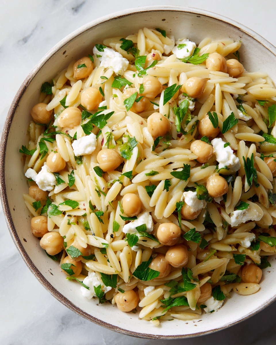 Zesty Orzo Pasta with Creamy Ricotta and Chickpeas Recipe - Recipe Image