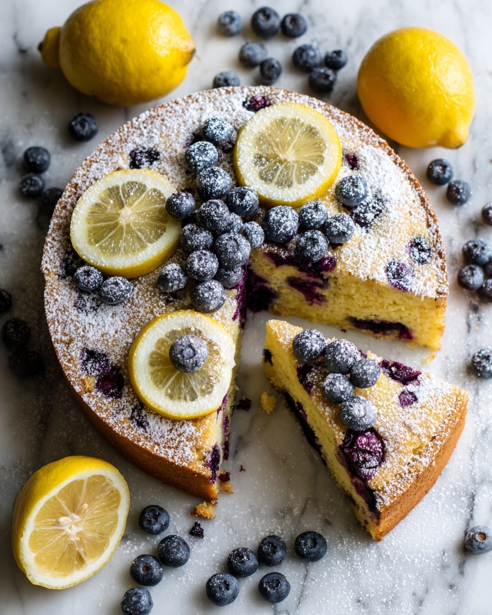 Easy Vegan Lemon Blueberry Cake Recipe - Recipe Image