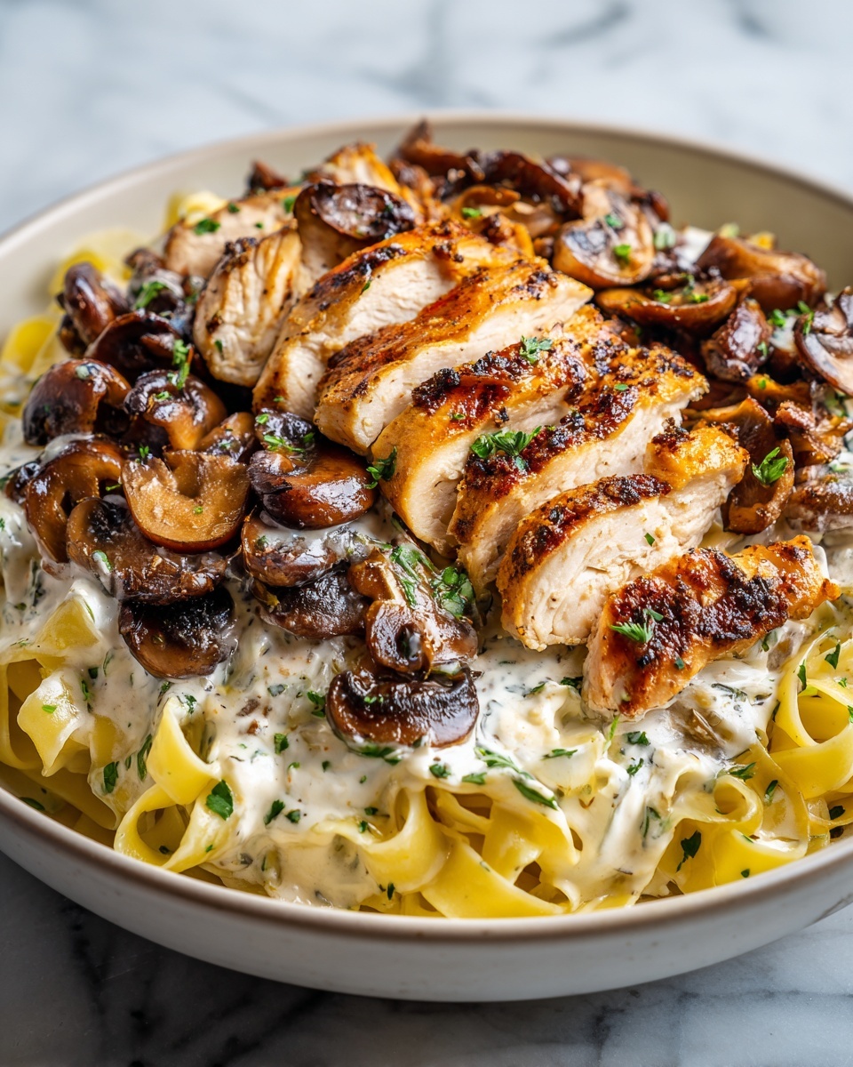Chicken & Mushroom Alfredo Recipe - Recipe Image