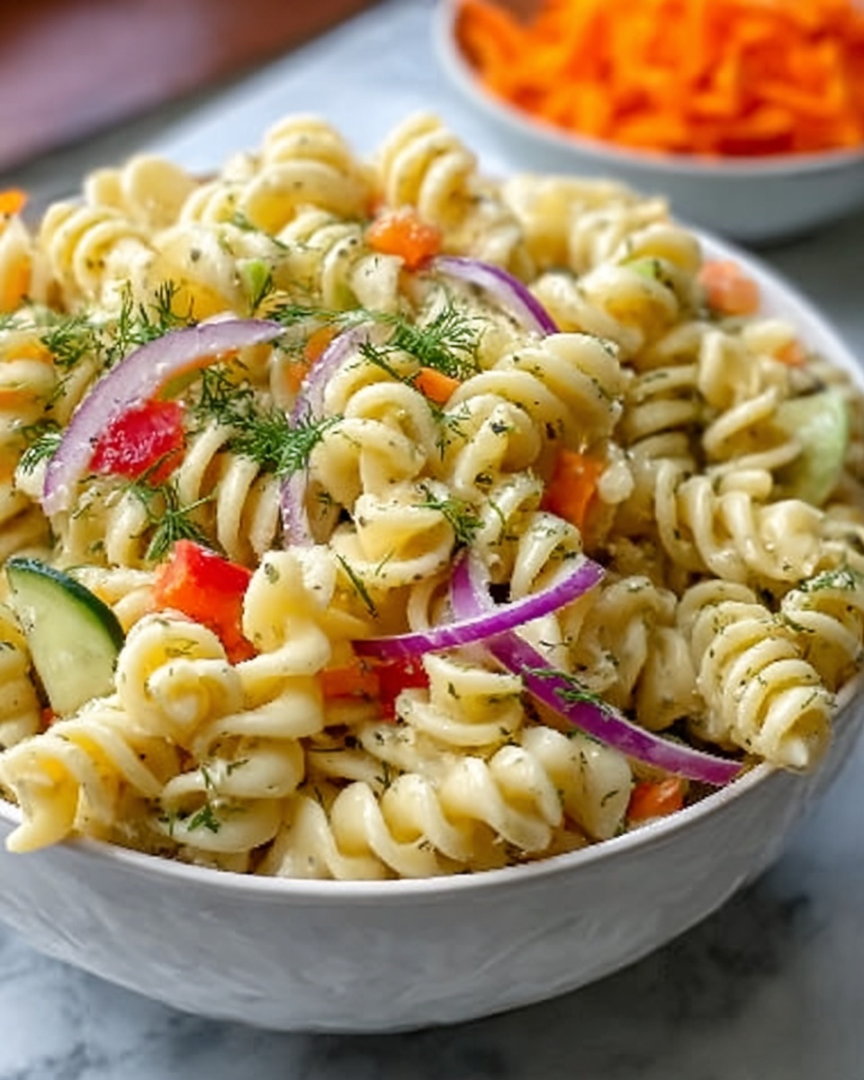 Tangy Dill Pickle Pasta Salad Recipe - Recipe Image
