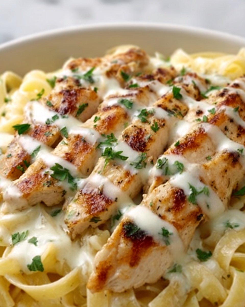 Creamy Chicken Alfredo with Egg Noodles Recipe - Recipe Image