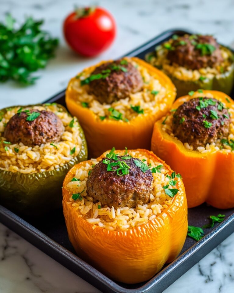 Stuffed Bell Peppers with Rice and Kefta Recipe