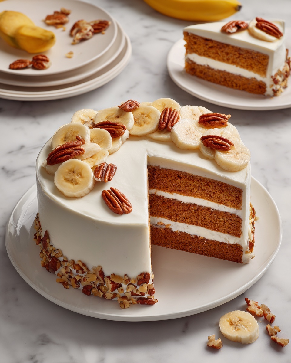 Heavenly Banana Walnut Cream Cake Recipe - Recipe Image