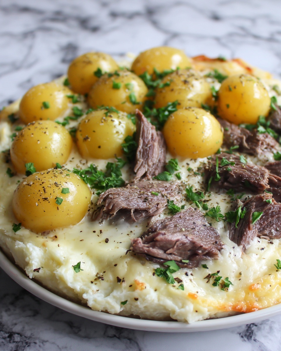 Crockpot Loaded Steak and Potato Bake Recipe - Recipe Image