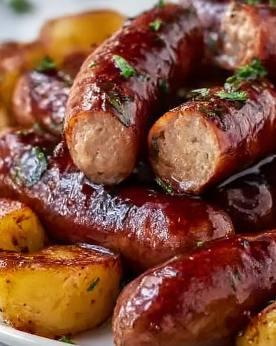 Sweet and Savory Glazed Sausage and Potatoes Recipe - Recipe Image