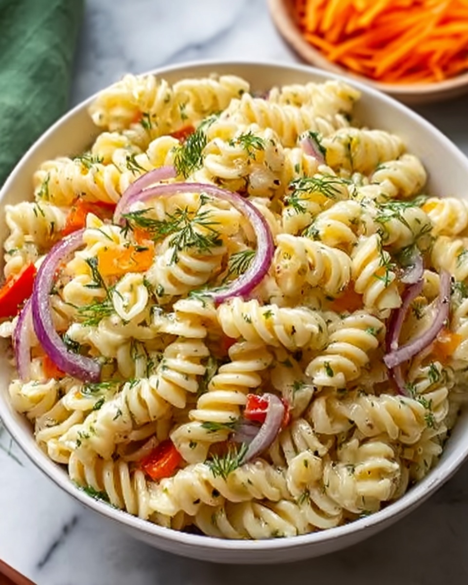 Tangy Dill Pickle Pasta Salad Recipe - Recipe Image