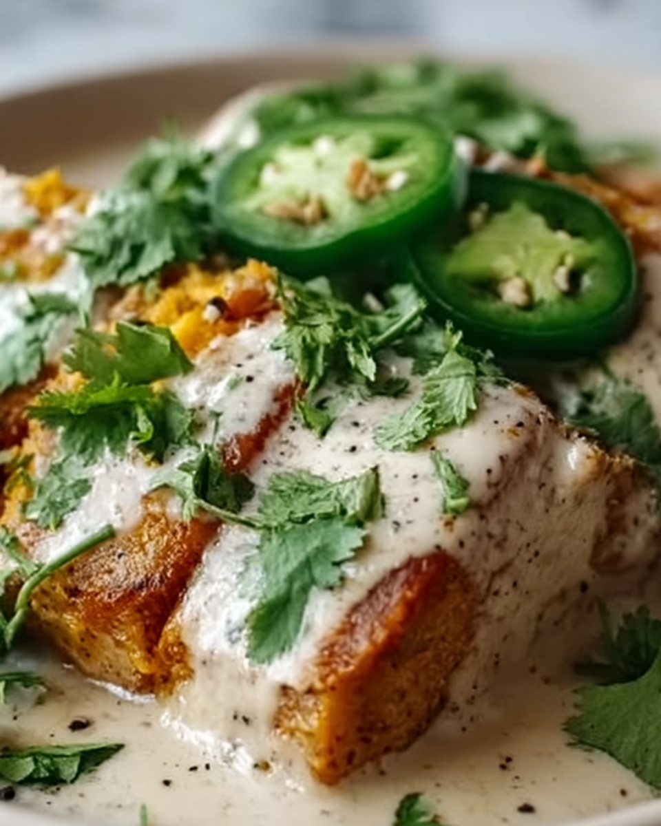 Jalapeño Popper Cheesy Chicken Enchiladas with Creamy Sauce Recipe - Recipe Image