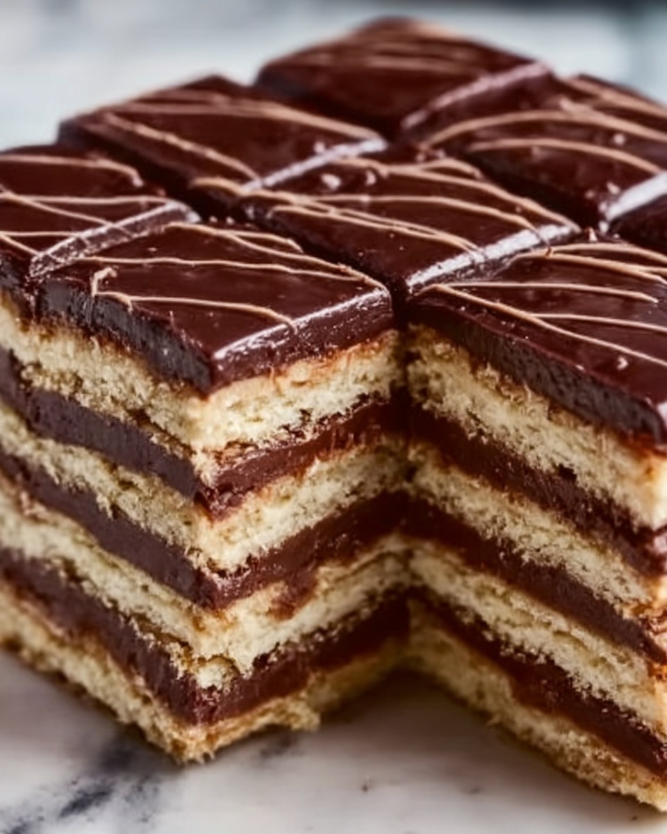 No-Bake Chocolate Biscuit Cake Recipe - Recipe Image