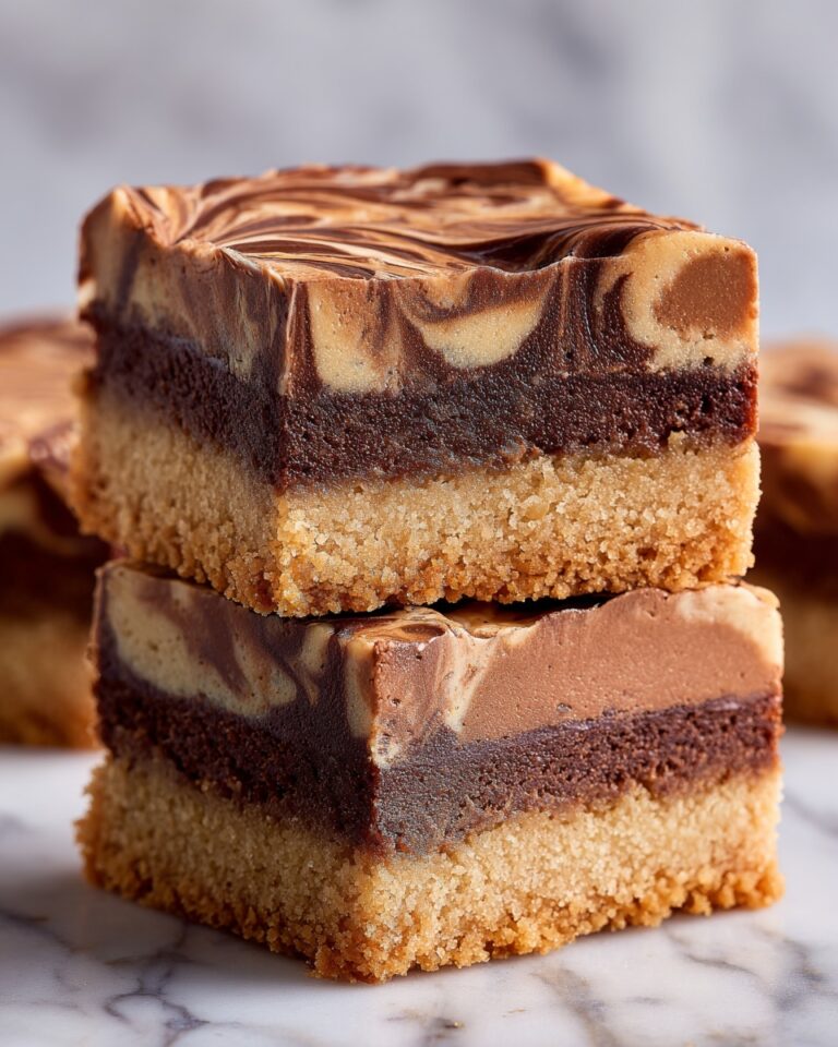 Fudge-Filled Peanut Butter Cake Bars Recipe