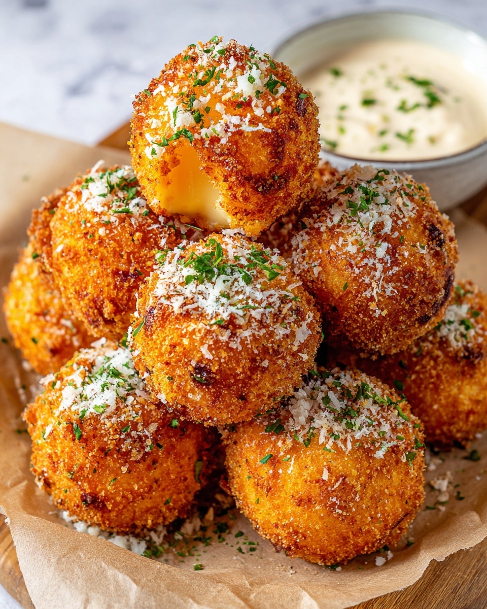 Crispy Parmesan Garlic Potato Balls Recipe - Recipe Image