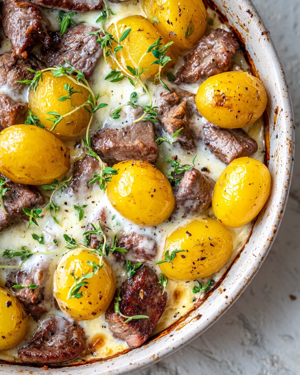 Crockpot Loaded Steak and Potato Bake Recipe - Recipe Image