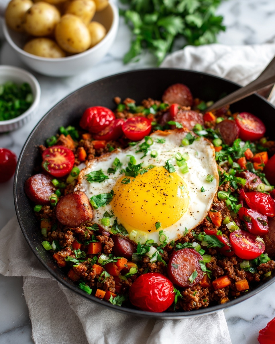 Roasted Potato & Sausage Hash with Spicy Tomato Butter Recipe - Recipe Image