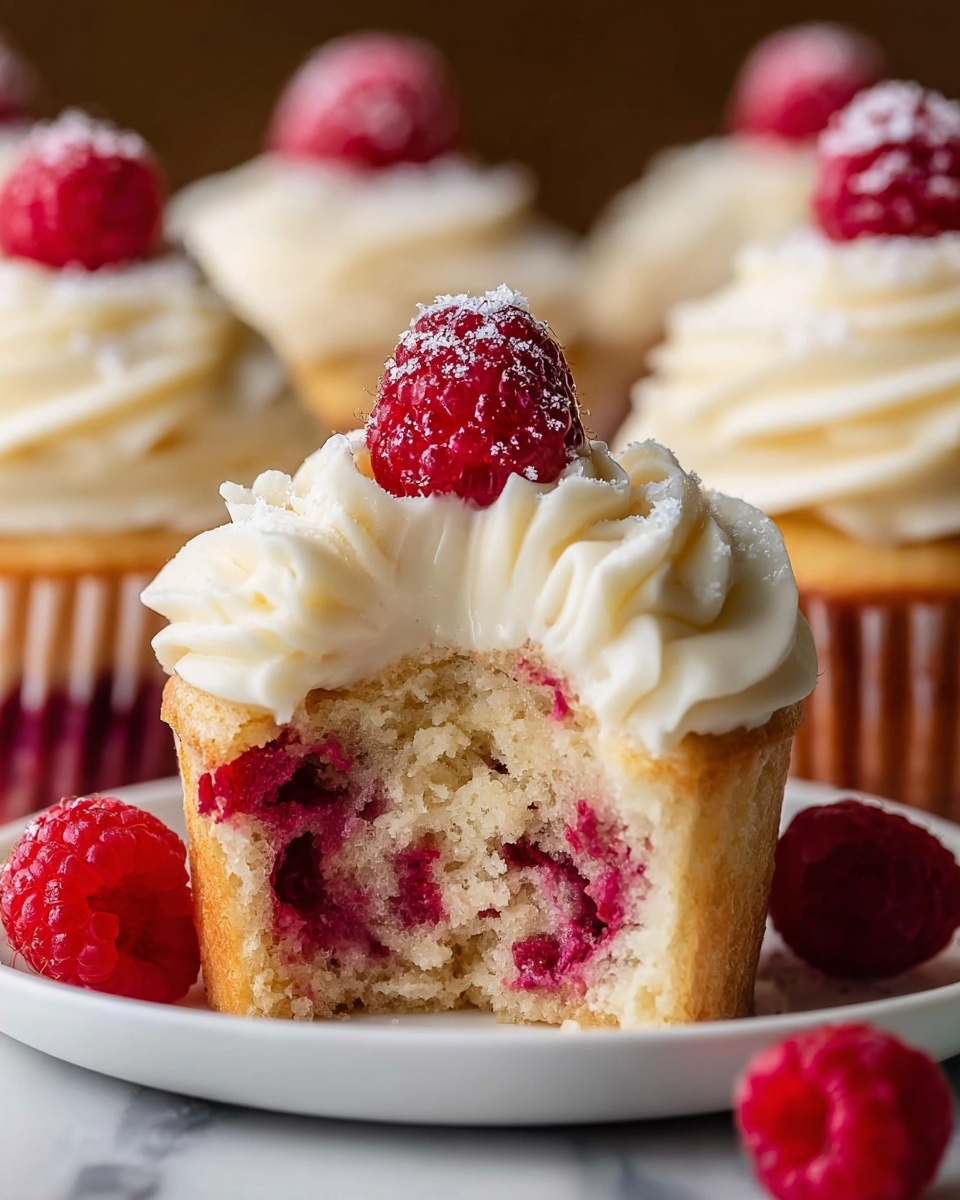 Raspberry Lemon Cupcakes with Lemon Cream Cheese Frosting Recipe - Recipe Image