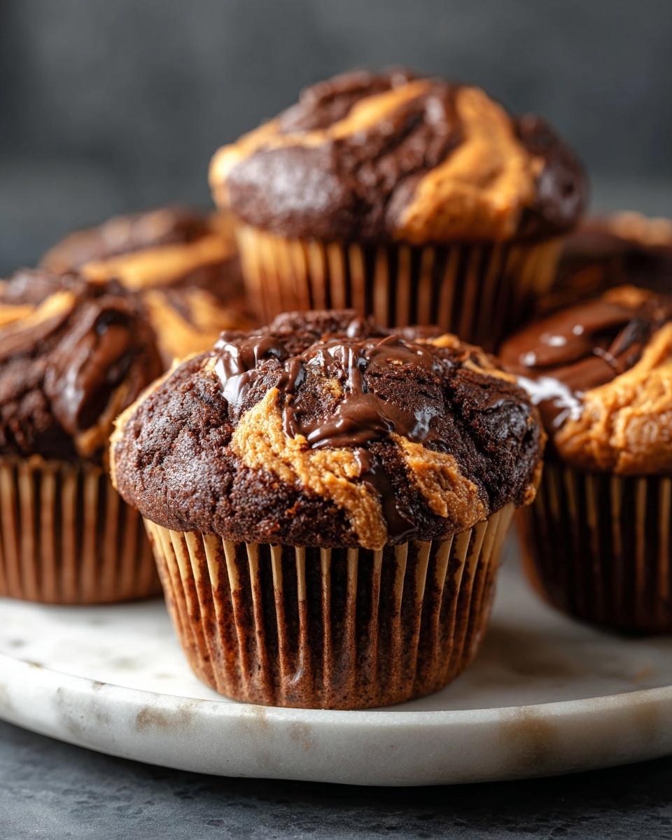 Chocolate Peanut Butter Swirl Muffins Recipe - Recipe Image