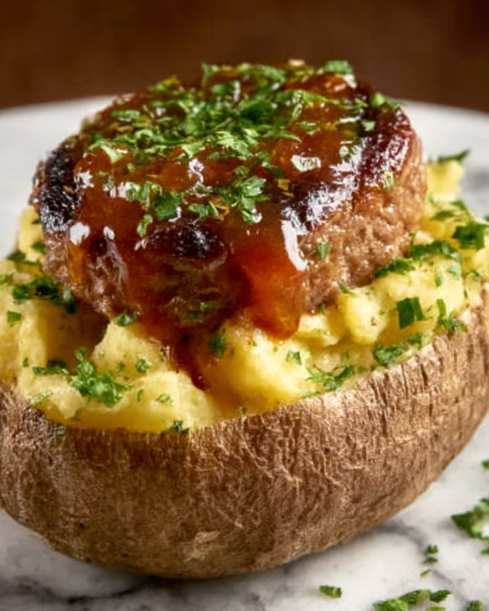 Hearty Steak Bites on Loaded Baked Potatoes Recipe - Recipe Image