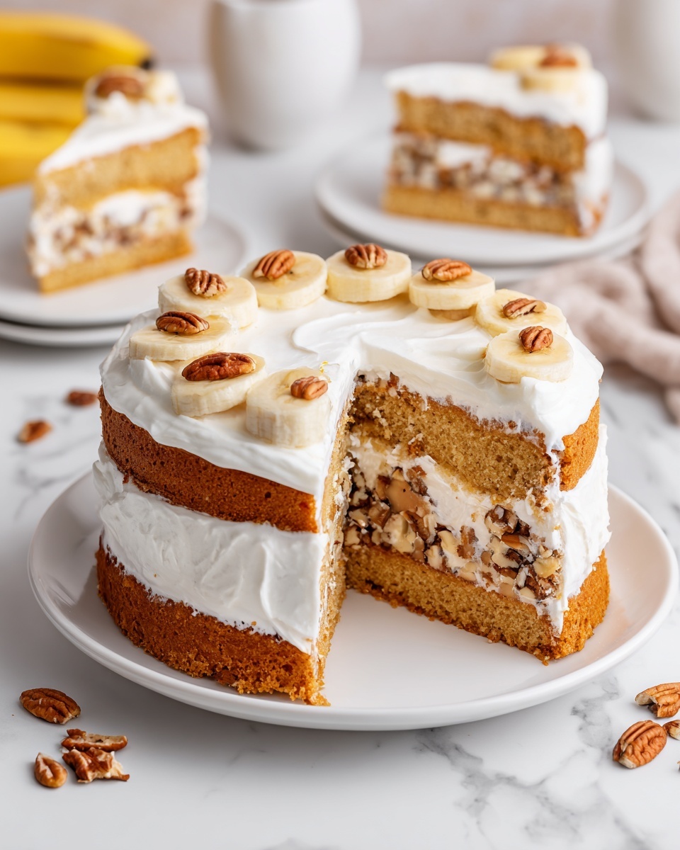 Heavenly Banana Walnut Cream Cake Recipe - Recipe Image