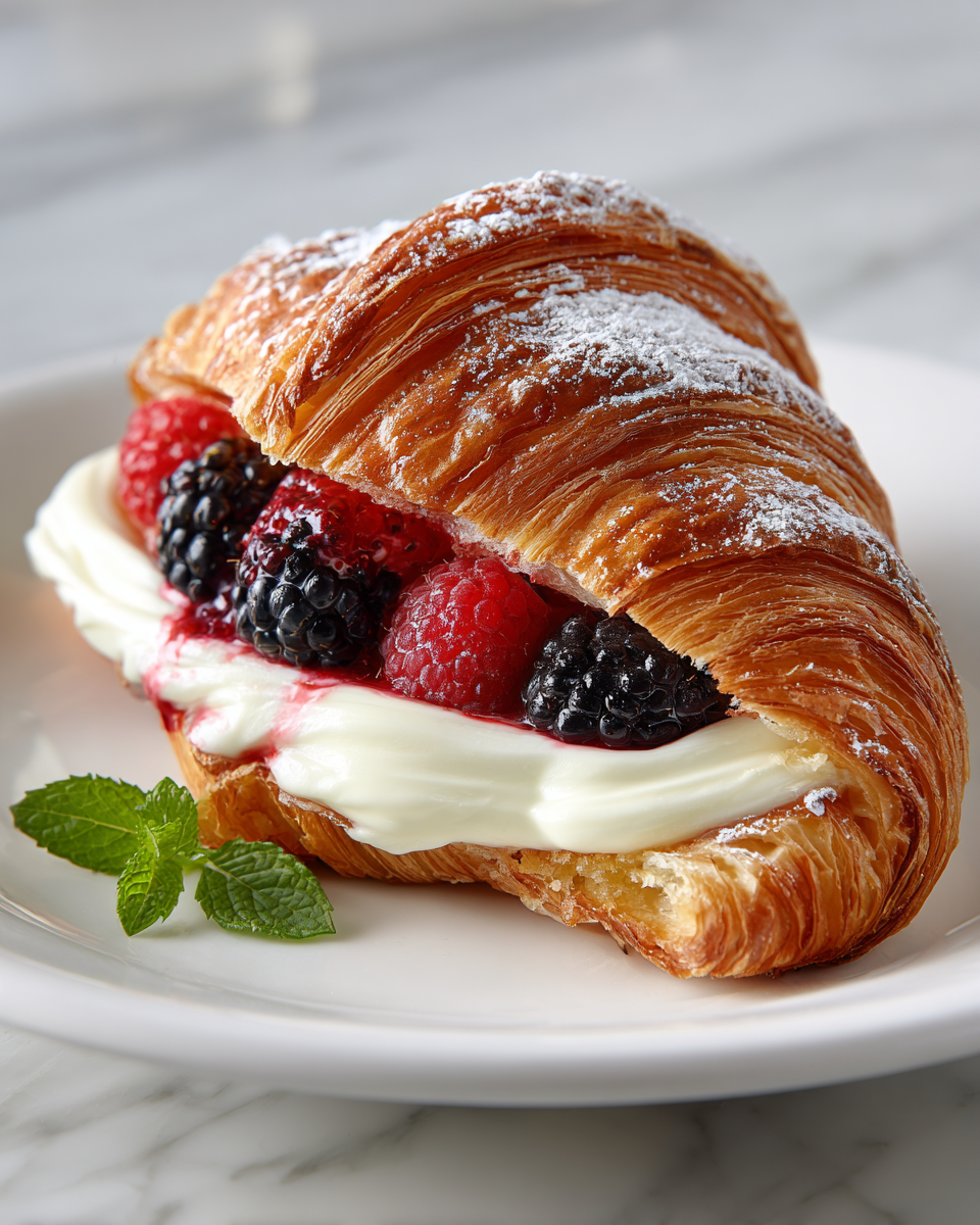 Berries and Cream Croissants Recipe - Recipe Image
