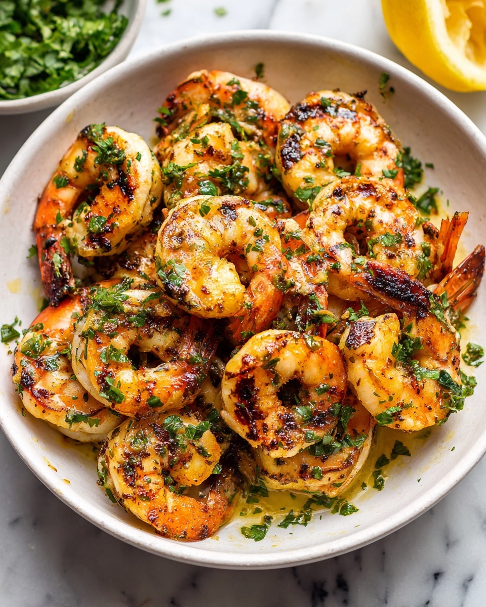 BBQ Grilled Prawns with Garlic and Lemon Recipe - Recipe Image