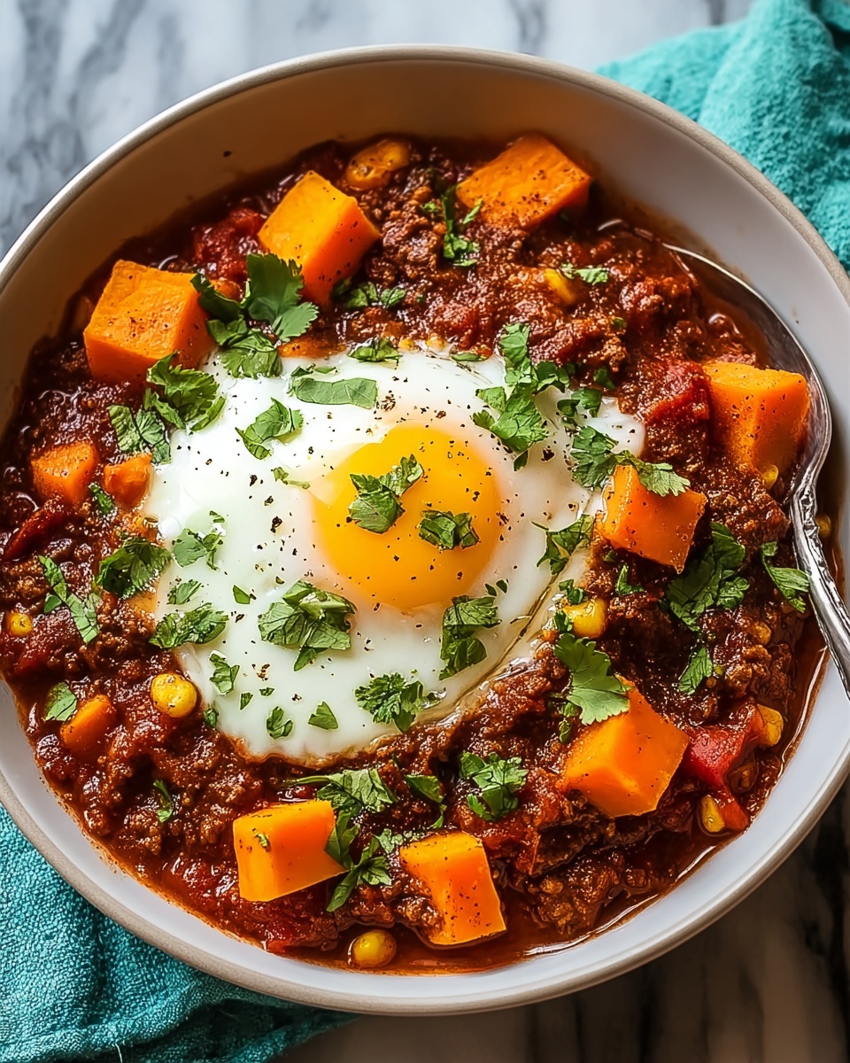 Chorizo Breakfast Chili with Sweet Potatoes Recipe - Recipe Image