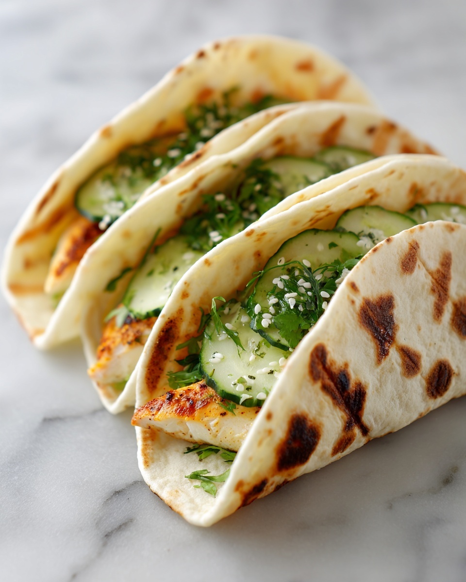 Teriyaki Chicken Tacos with Creamy Sesame Cucumbers Recipe - Recipe Image
