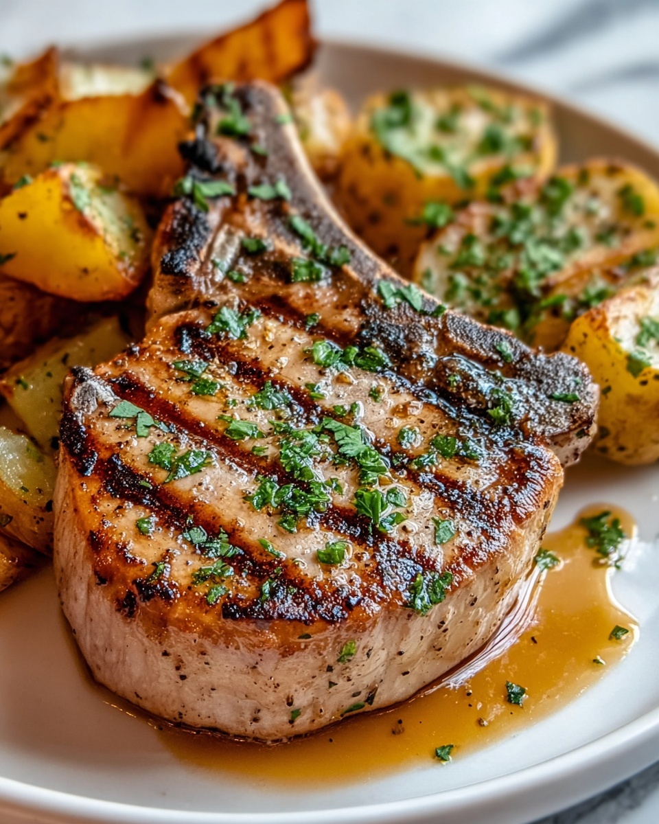 Grilled Pork Loin Chops with Garlic, Paprika, and Fresh Herbs Recipe - Recipe Image