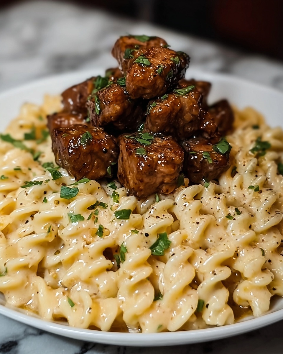 Garlic Butter Chicken Bites & Spicy Cajun Alfredo Twisted Pasta Recipe - Recipe Image