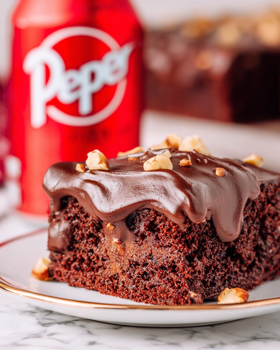 Dr. Pepper Chocolate Cake with Cocoa Frosting and Walnuts Recipe - Recipe Image