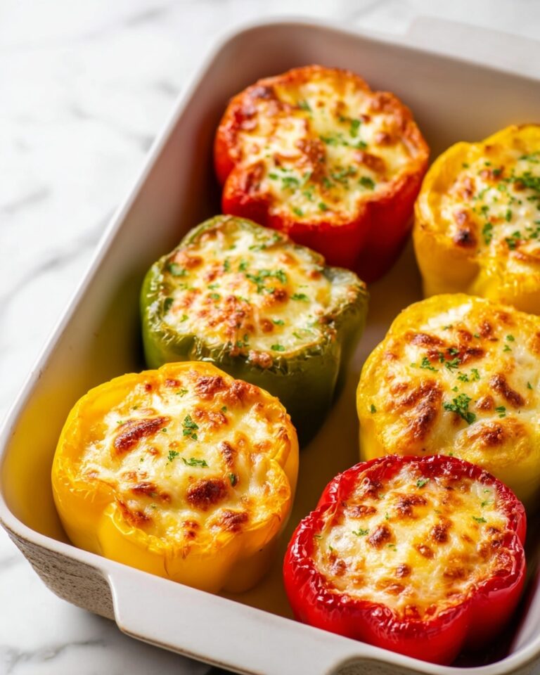 Sausage-Stuffed Bell Peppers with Cheddar and Tomato Recipe