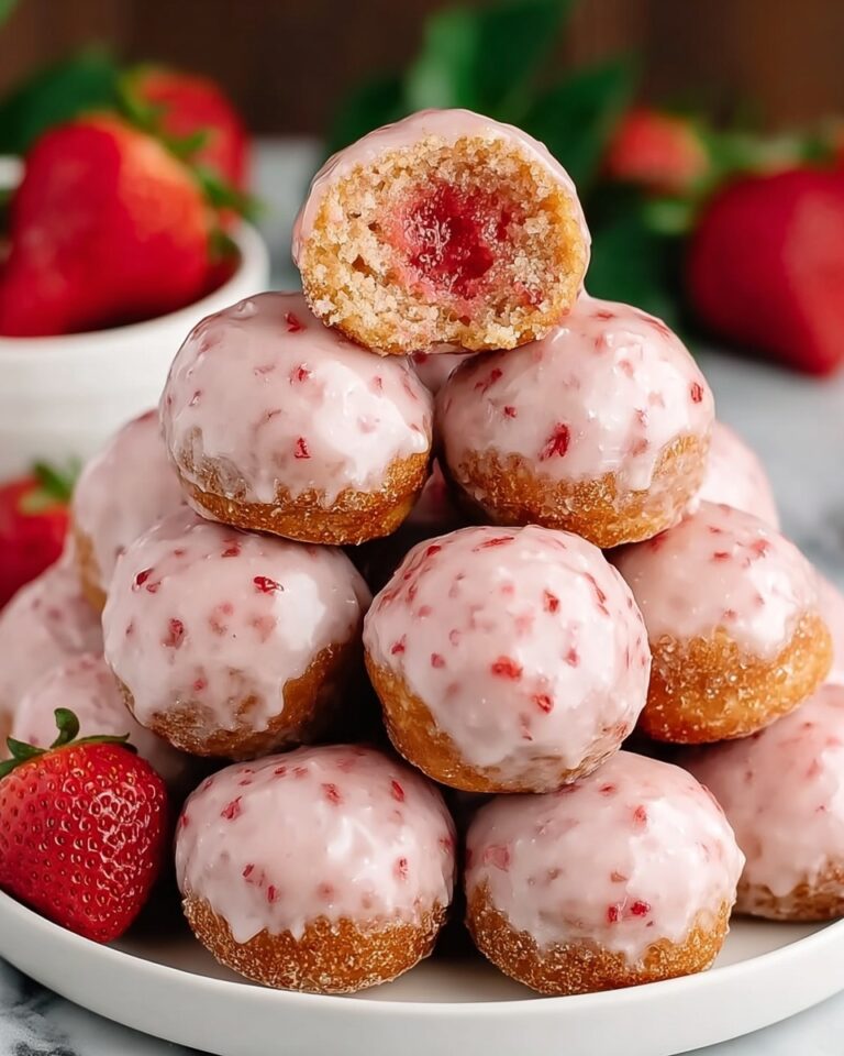 Strawberry Donut Holes with Berry Glaze Recipe