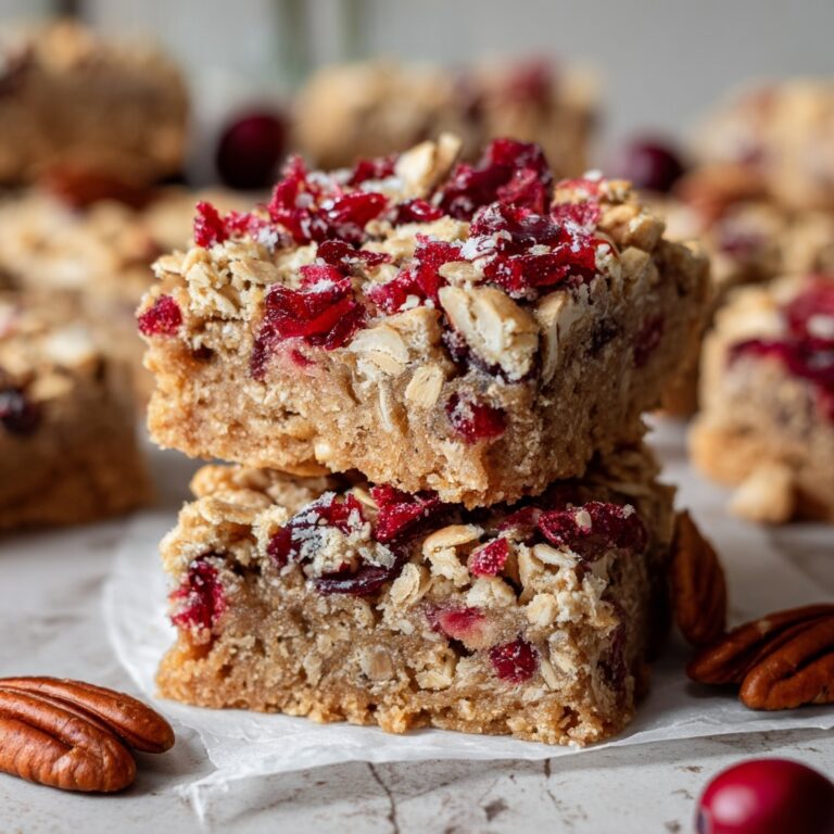 Chewy Cranberry Pecan Oat Bars Recipe