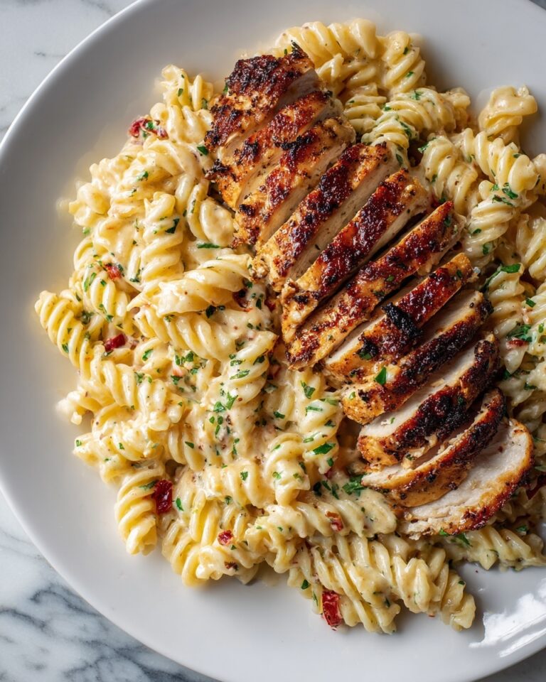 Creamy Garlic Parmesan Chicken with Cheesy Twisted Pasta Recipe