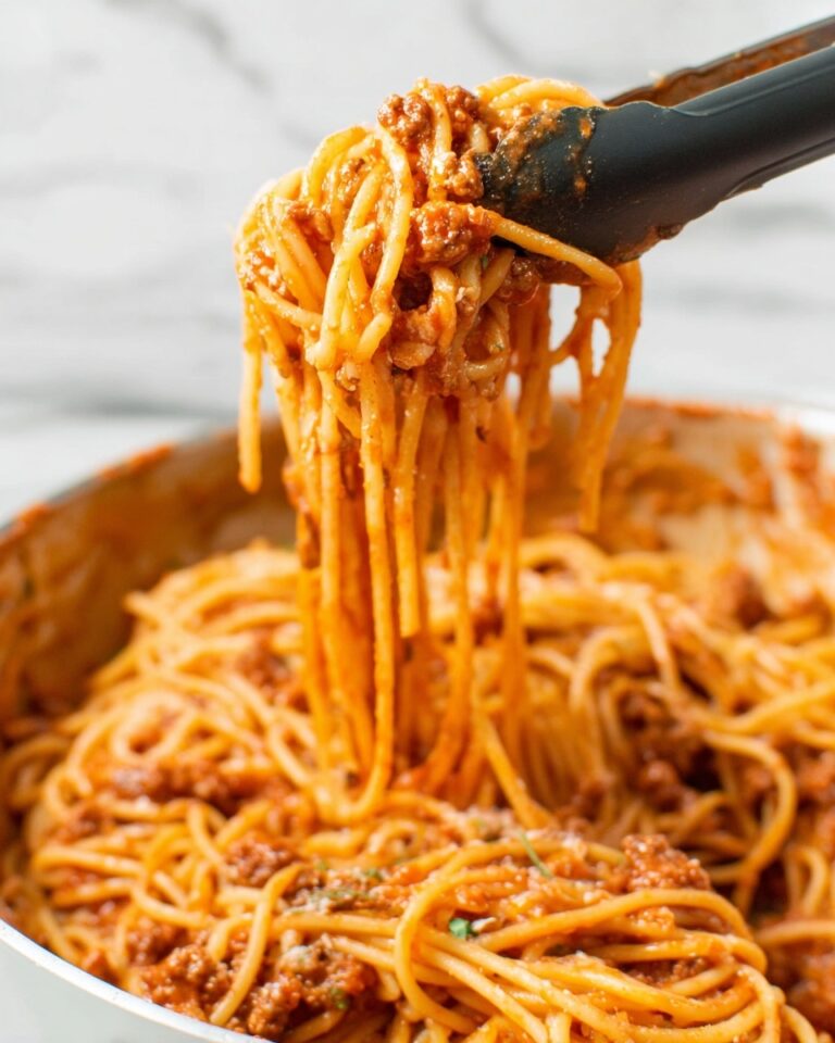 One Pot Spaghetti with Ground Beef and Mozzarella Recipe