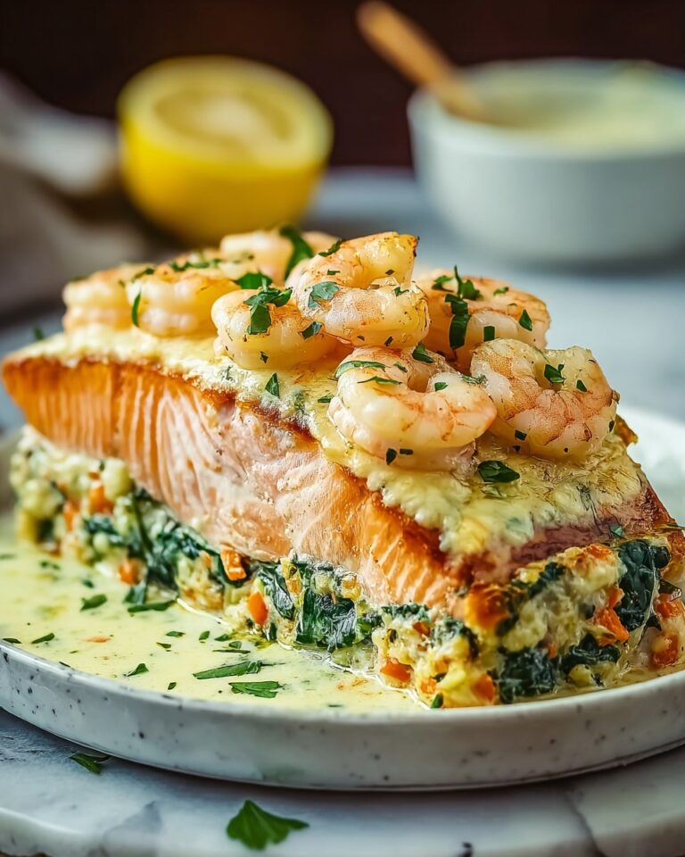 Crab and Shrimp Stuffed Salmon Recipe