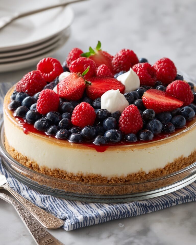 No-Bake Cheesecake Flag Cake Recipe