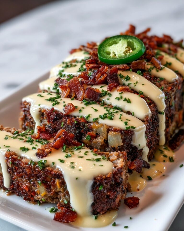Smoky Jalapeño Popper Meatloaf with Creamy Ranch Drizzle Recipe