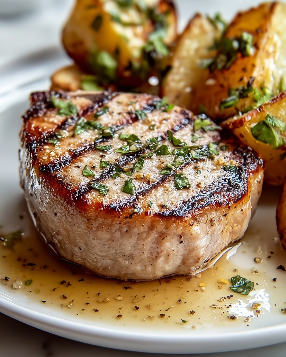Grilled Pork Loin Chops with Garlic, Paprika, and Fresh Herbs Recipe - Recipe Image