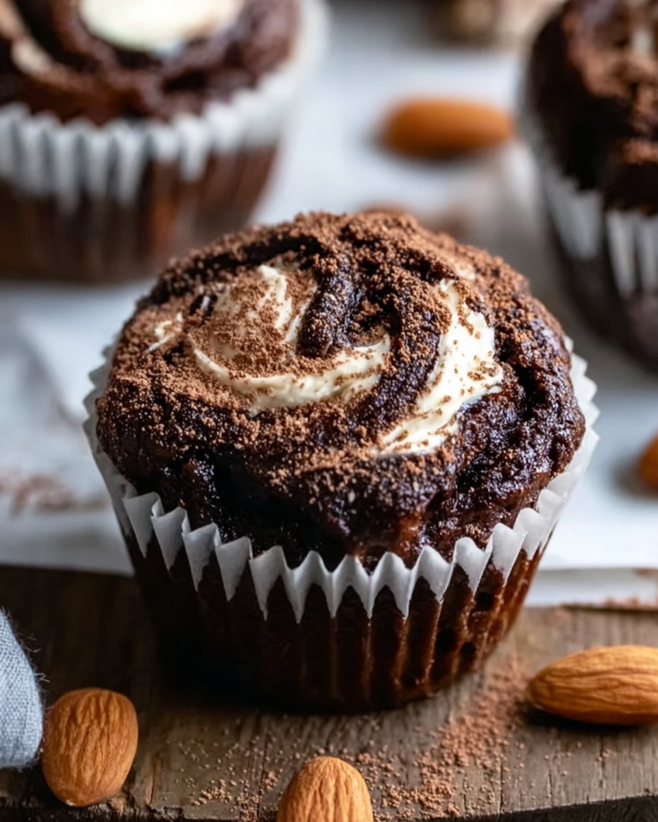 Chocolate Almond Butter Swirl Muffins Recipe - Recipe Image
