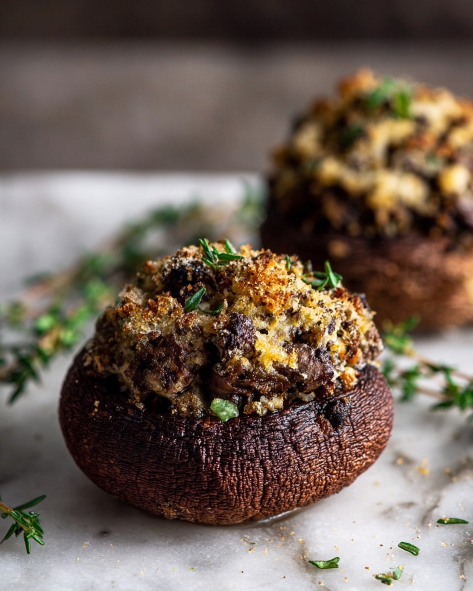 Sausage and Swiss Chard Stuffed Portobello Mushrooms Recipe - Recipe Image