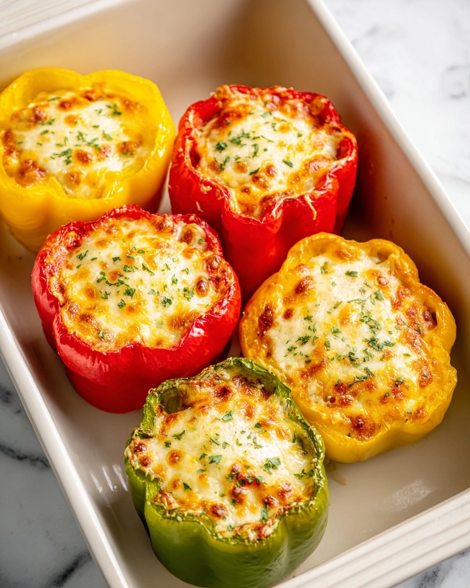 Sausage-Stuffed Bell Peppers with Cheddar and Tomato Recipe - Recipe Image
