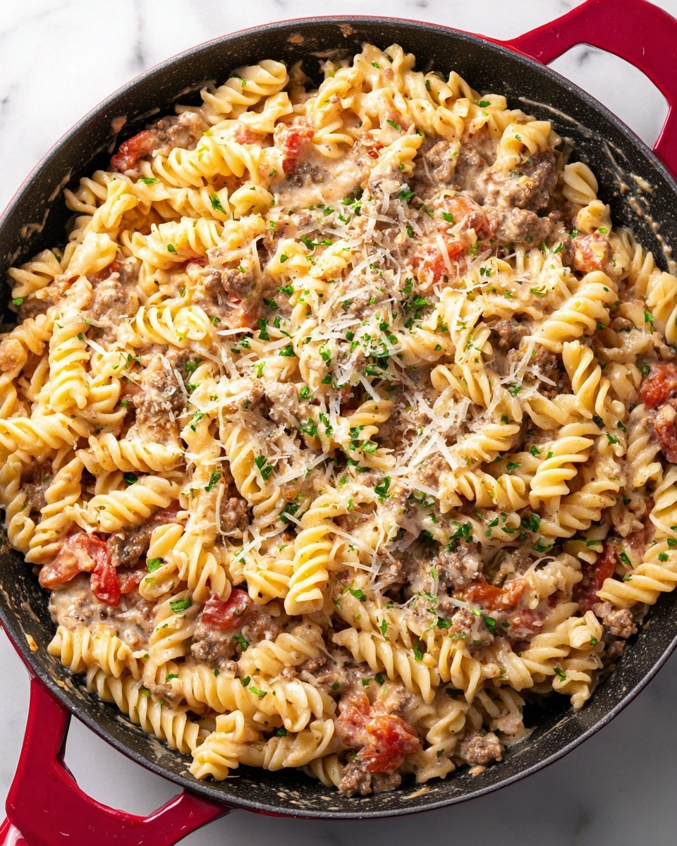Easy Creamy Ground Beef Pasta Recipe - Recipe Image