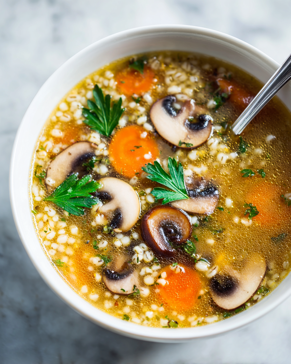 Barley and Mushroom Soup Recipe - Recipe Image
