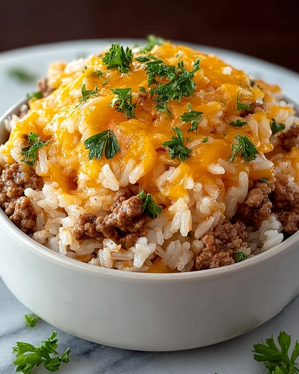 Cheesy Hamburger Rice Casserole Recipe - Recipe Image