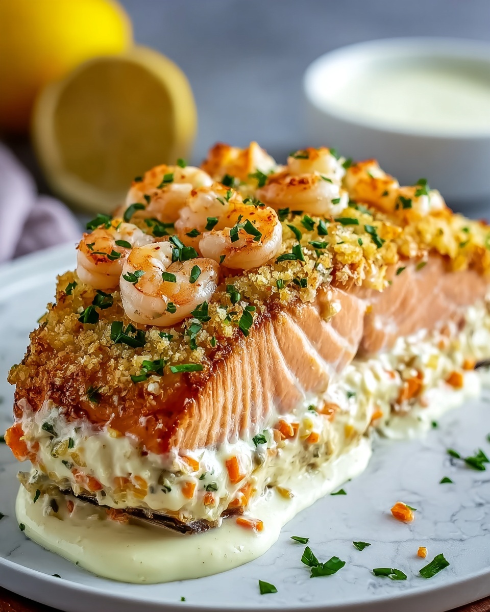 Crab and Shrimp Stuffed Salmon Recipe - Recipe Image