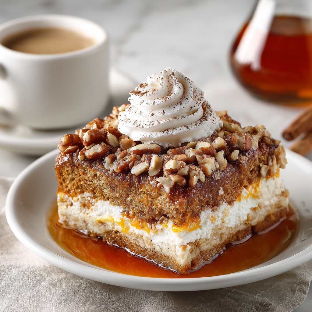 Pumpkin French Toast Bake with Cream Cheese Swirl and Pecan Topping Recipe - Recipe Image