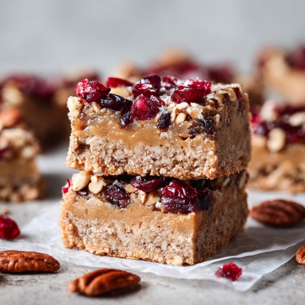 Chewy Cranberry Pecan Oat Bars Recipe - Recipe Image